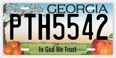 GA license plate PTH5542