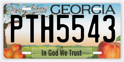 GA license plate PTH5543