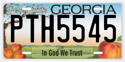 GA license plate PTH5545