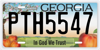 GA license plate PTH5547