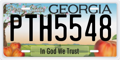 GA license plate PTH5548
