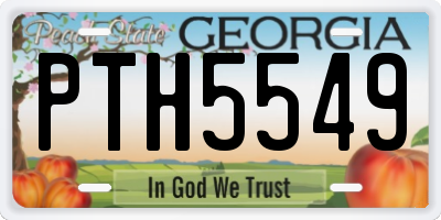 GA license plate PTH5549