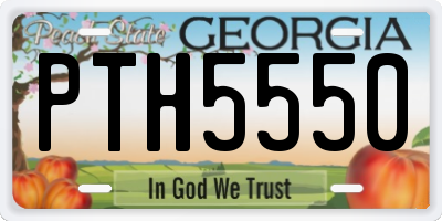 GA license plate PTH5550
