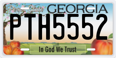 GA license plate PTH5552