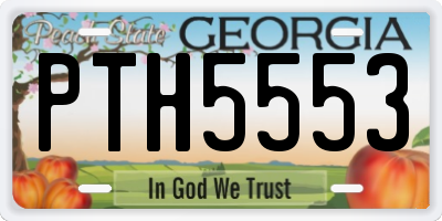 GA license plate PTH5553