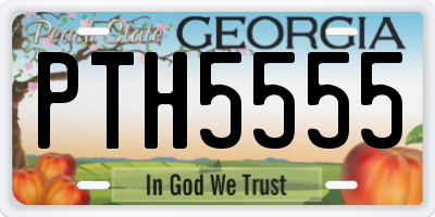 GA license plate PTH5555
