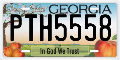 GA license plate PTH5558