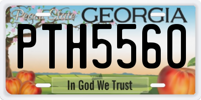 GA license plate PTH5560