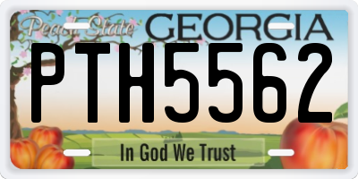 GA license plate PTH5562