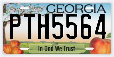 GA license plate PTH5564