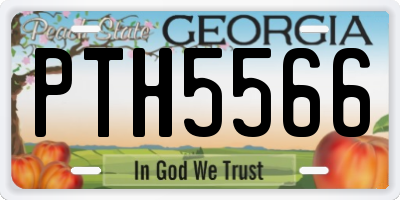 GA license plate PTH5566