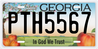 GA license plate PTH5567