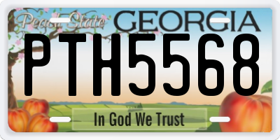 GA license plate PTH5568