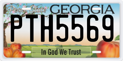 GA license plate PTH5569