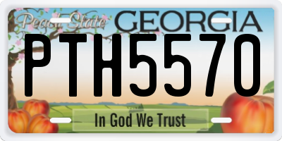 GA license plate PTH5570