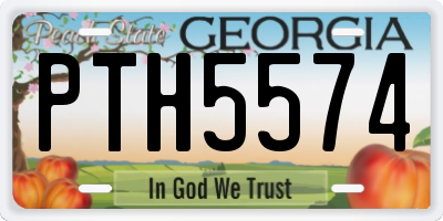 GA license plate PTH5574