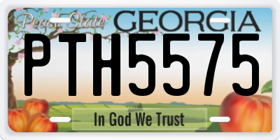 GA license plate PTH5575