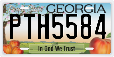GA license plate PTH5584
