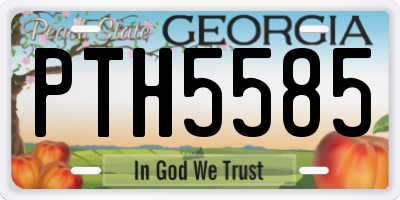GA license plate PTH5585