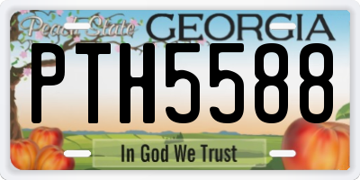 GA license plate PTH5588
