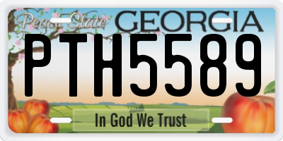 GA license plate PTH5589