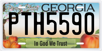 GA license plate PTH5590