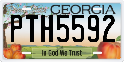 GA license plate PTH5592