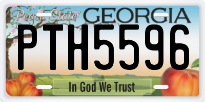GA license plate PTH5596