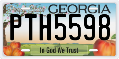 GA license plate PTH5598