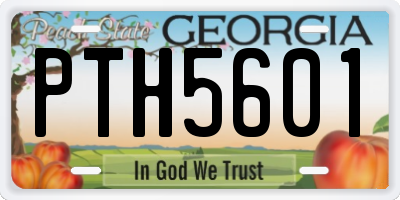 GA license plate PTH5601