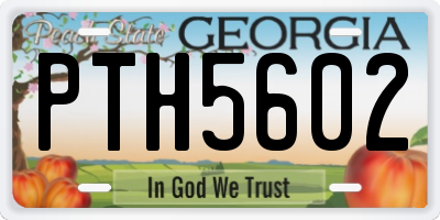GA license plate PTH5602