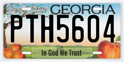 GA license plate PTH5604