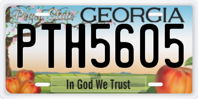 GA license plate PTH5605