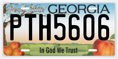 GA license plate PTH5606