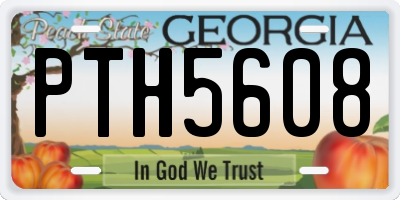 GA license plate PTH5608