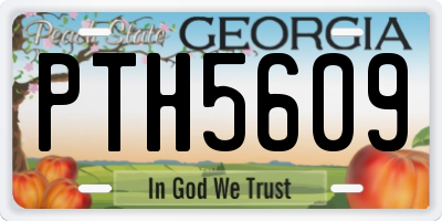 GA license plate PTH5609