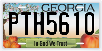 GA license plate PTH5610