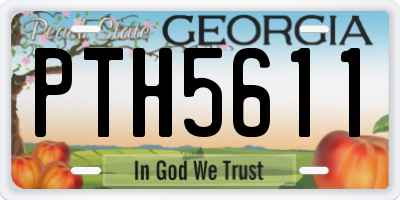 GA license plate PTH5611