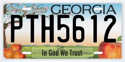 GA license plate PTH5612