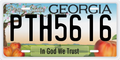 GA license plate PTH5616