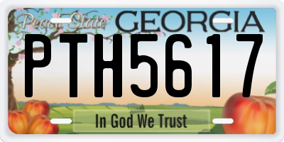 GA license plate PTH5617