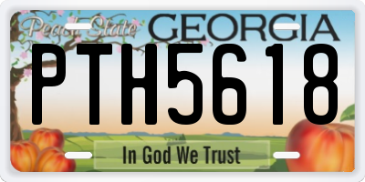 GA license plate PTH5618