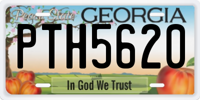 GA license plate PTH5620
