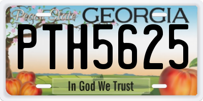 GA license plate PTH5625