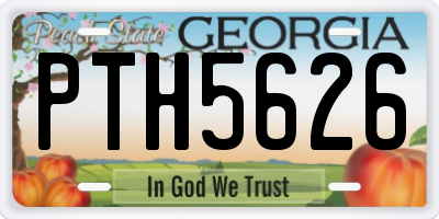 GA license plate PTH5626
