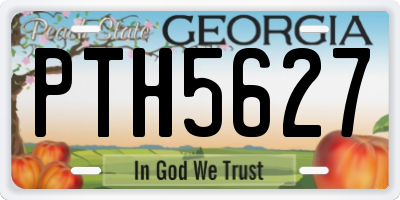 GA license plate PTH5627