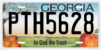 GA license plate PTH5628