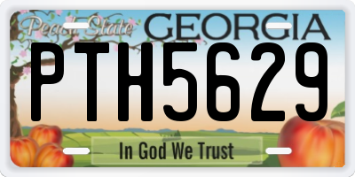 GA license plate PTH5629