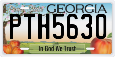 GA license plate PTH5630