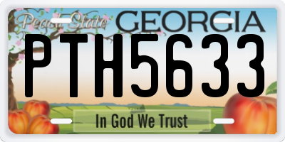 GA license plate PTH5633
